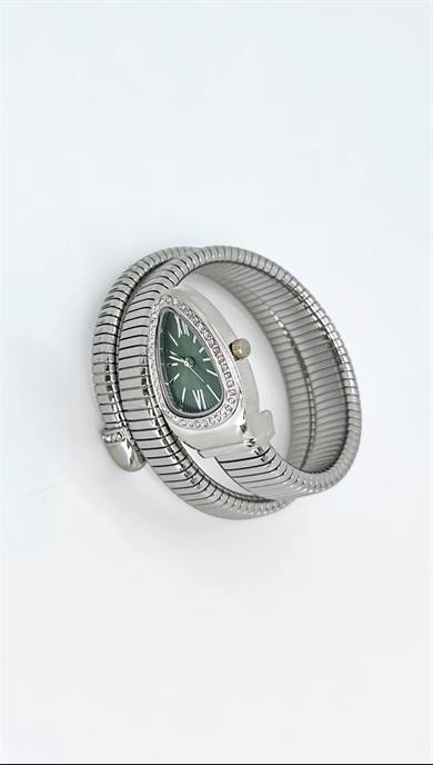 Silver Yeşil Kadranlı Yılan Model Saat