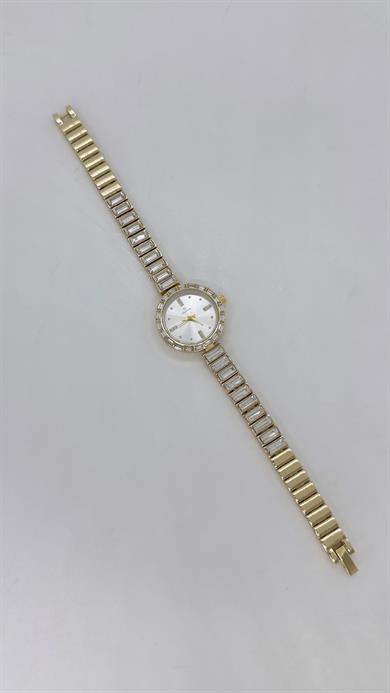 Svr Yuvarlak Gold/ Beyaz Saat