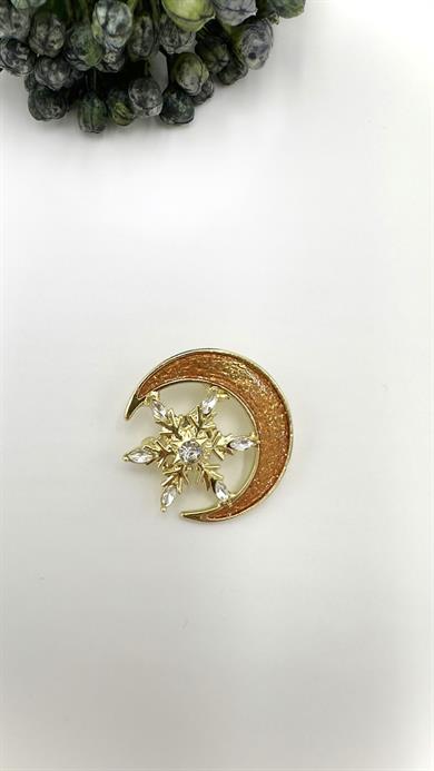 Tarçın Renk Ay Yıldız Bronş