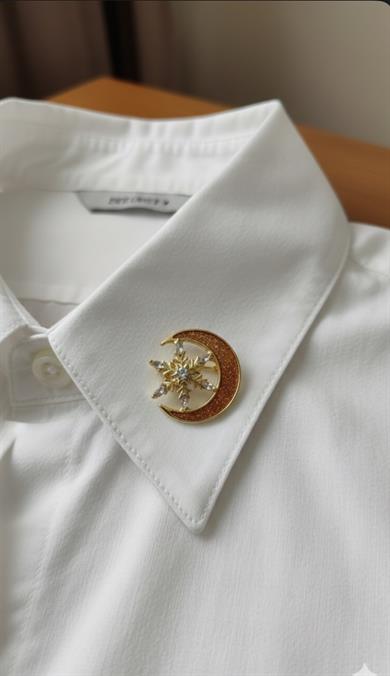 Tarçın Renk Ay Yıldız Bronş