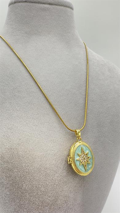 Turkuaz Siriüs Yıldızı Alya Model Kolye