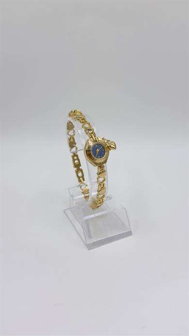 Vıntage Yuvarlak Lacivert  Kadranlı Charmlı Saat