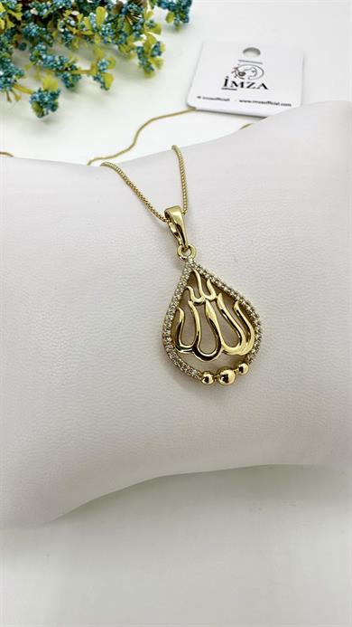 Vip 14 K Allah Lafızlı Damla Model Kolye