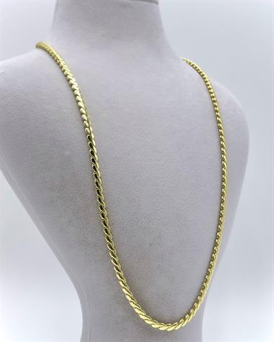 Vip 14 K Altın Kaplama Ahu Model Zincir Kolye 60cm