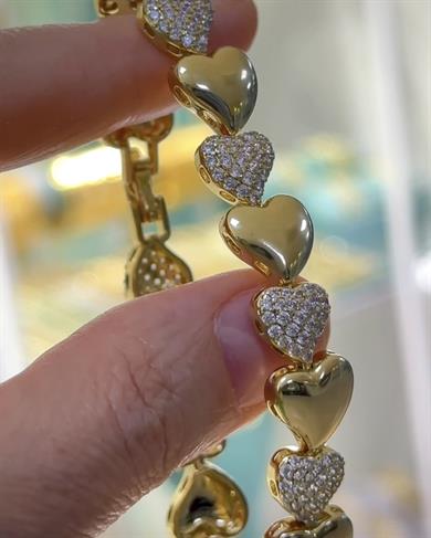 Vip 14 K Altın Kaplama Kalpli Kolye Ve Bileklik ( Kombin parçalarını tek tek seçip sepete ekleyiniz ) 