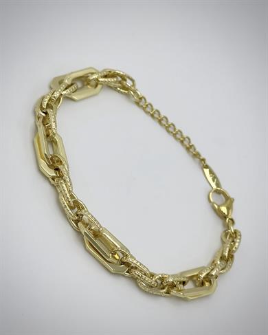 Vip 14 K Altın Kaplama Kare Oval  Hallow Bileklik