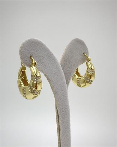 Vip 14 K Altın Kaplama Taşlı Sepet Model Küpe