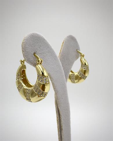 Vip 14 K Altın Kaplama Taşlı Sepet Model Küpe