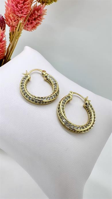 Vip 14 K Burgu Taşlı Küpe