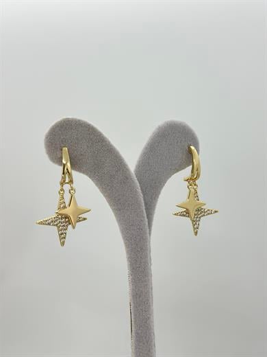 Vip 14 K Çift Yıldızlı Küpe