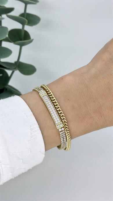 Vip 14 K Çiftli Zincir Su Yolu Bileklik