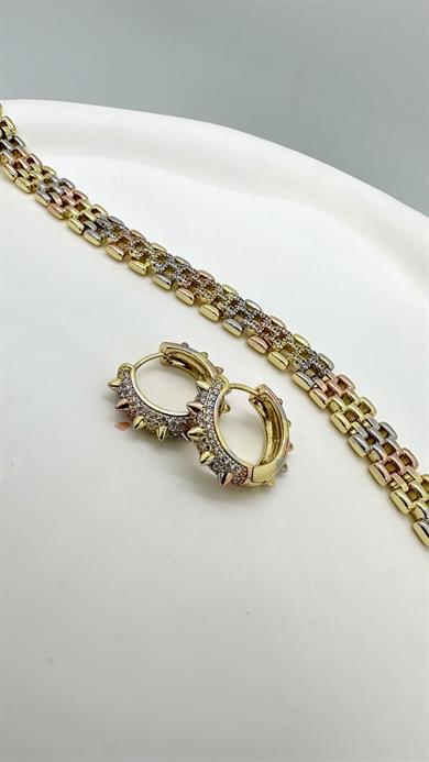 Vip 14 K Gökkuşağı Halka Küpe