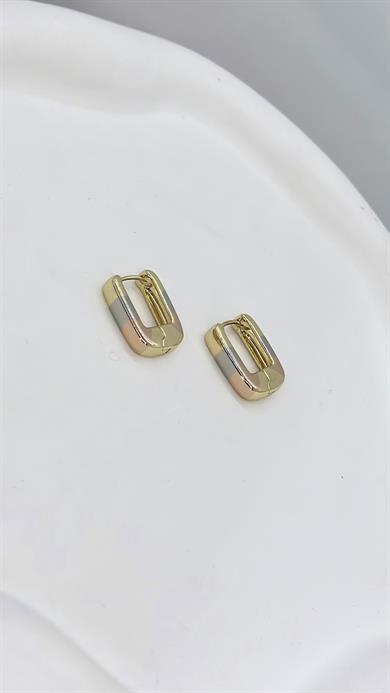 Vip 14 K Gökkuşağı Kare Küpe