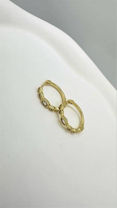 Vip 14 K Gömme Taşlı Halka Küpe