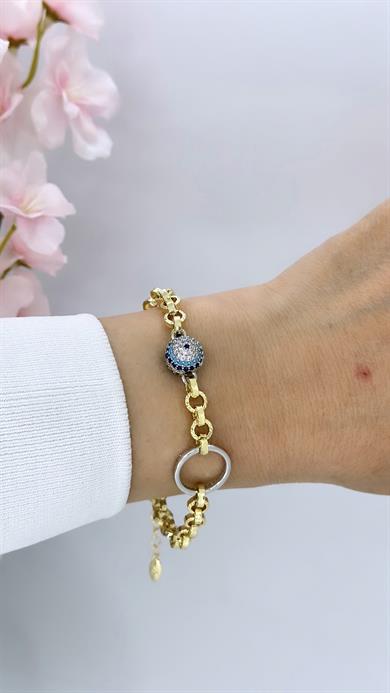 Vip 14 K Halkalı Kaplan Gözü Bileklik