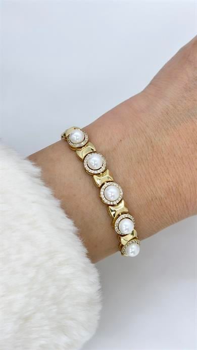 Vip 14 K İnci Sıralı Bileklik