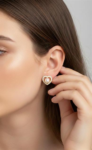 Vip 14 K Kalpli İnci Küpe