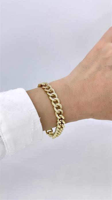 Vip 14 K Ortası Taşlı Gurmet Bileklik