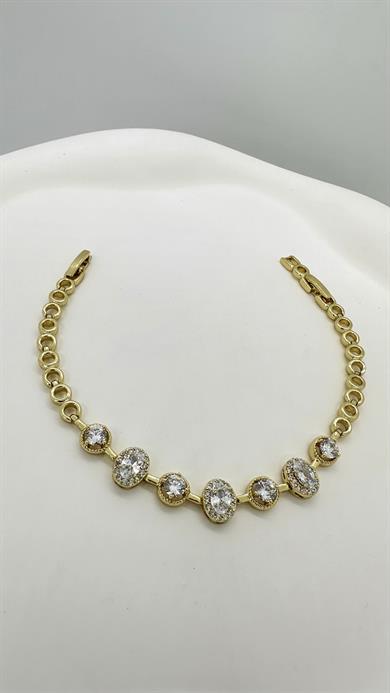 Vip 14 K Oval Taşlı Baget Bileklik
