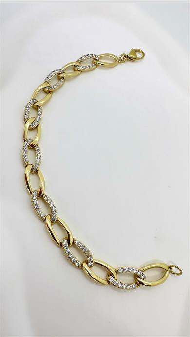 Vip 14 K Oval Taşlı Samanyolu Bileklik