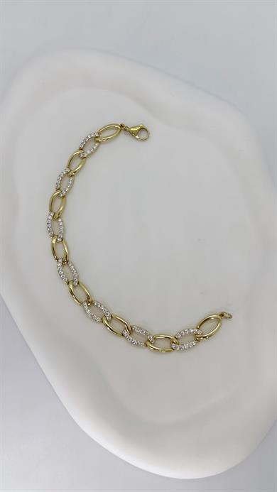 Vip 14 K Oval Taşlı Samanyolu Bileklik