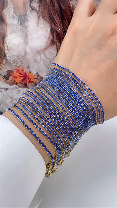 Vip 14 K Saks Mavisi Suyolu Bileklik