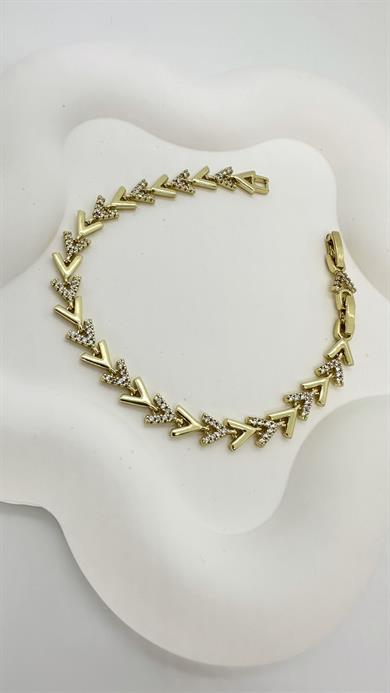Vip 14 K Taşlı Balık Sırtı Bileklik
