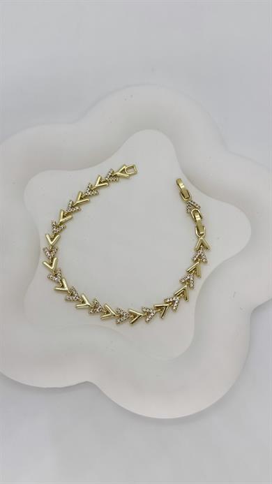 Vip 14 K Taşlı Balık Sırtı Bileklik