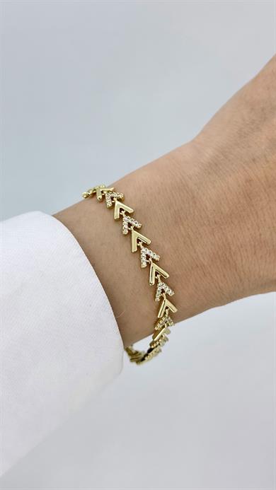 Vip 14 K Taşlı Balık Sırtı Bileklik