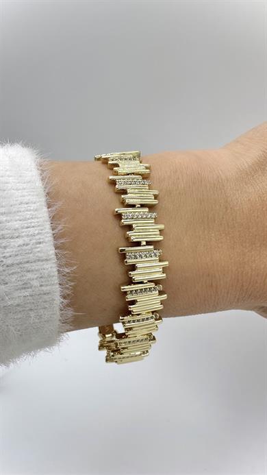 Vip 14 K Taşlı Bar Model Bileklik