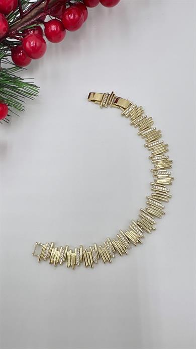 Vip 14 K Taşlı Bar Model Bileklik