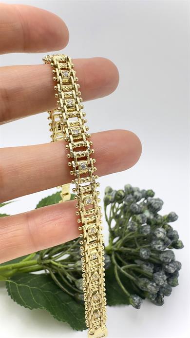 Vip 14 K Taşlı Gemici Merdiveni Model Bileklik