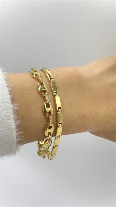 Vip 14 K Taşlı Hermes Model Bileklik