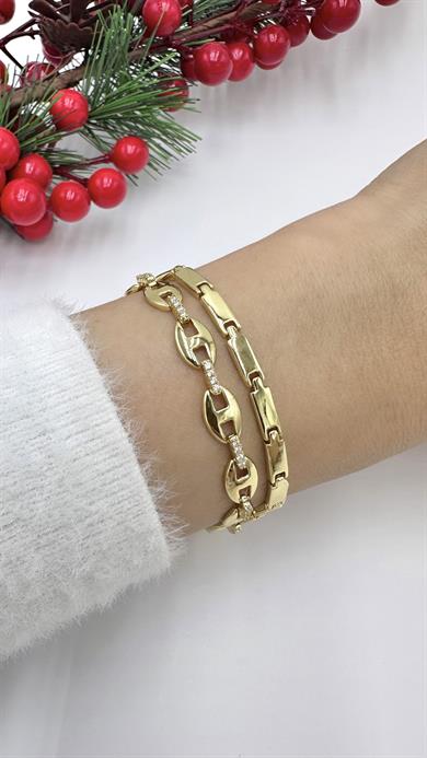 Vip 14 K Taşlı Hermes Model Bileklik