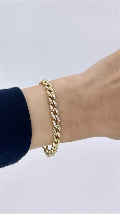 Vip 14 K Taşlı İnce Gurmet Bileklik