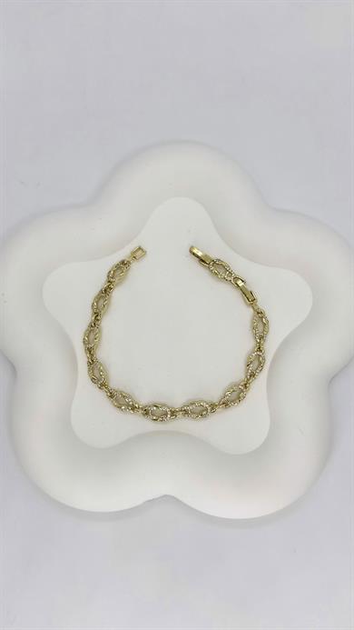 Vip 14 K Taşlı Oval Örğü Bileklik