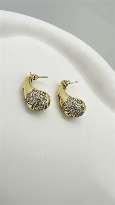 Vip 14 K Taşlı Su Damlası Küpe