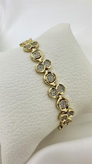 Vip 14 K Yuvarlak Taşlı Bileklik