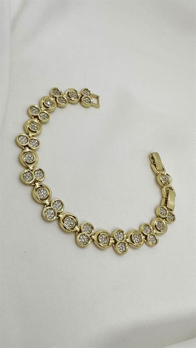 Vip 14 K Yuvarlak Taşlı Bileklik