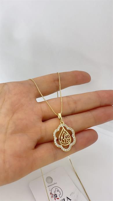 Vip 14 K Zirkon Lafız Kolye