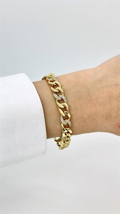 Vip 14 K Zirkon Taşlı Geçme Bileklik
