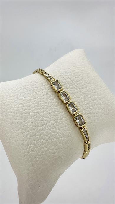 Vip 14 K Zirkon Taşlı Kare Bileklik