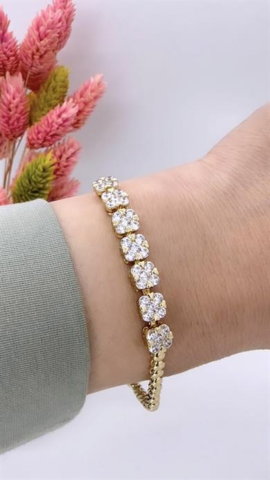 Vip Çiçek Taşlı Dorika Bileklik