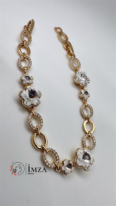 Vip Çiçekli Taşlı Bileklik