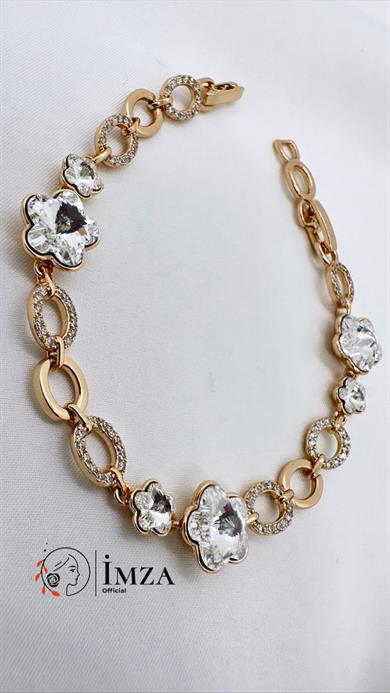 Vip Çiçekli Taşlı Bileklik