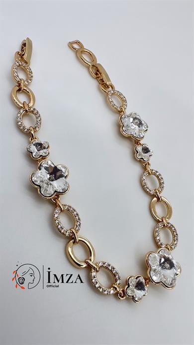 Vip Çiçekli Taşlı Bileklik