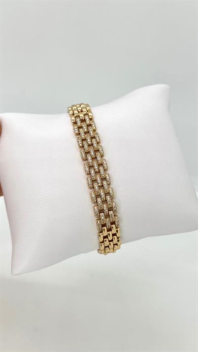 Vip Gold Rose Taşlı Rolex Bileklik