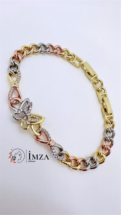 Vip Kelebek Ve Sonsuzluk Figürlü Üç Renkli Bileklik