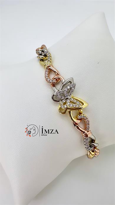 Vip Kelebek Ve Sonsuzluk Figürlü Üç Renkli Bileklik