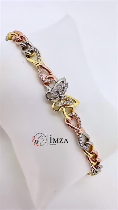 Vip Kelebek Ve Sonsuzluk Figürlü Üç Renkli Bileklik